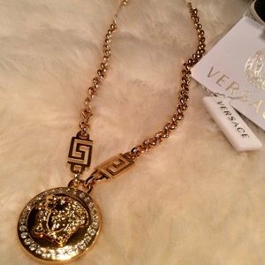 VERSACE Greek motif Swarovski medusa medallion